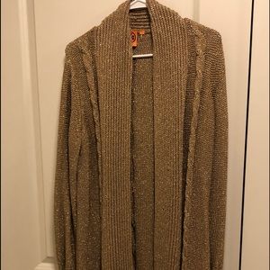 Tory Burch gold sparkle cardigan sweater